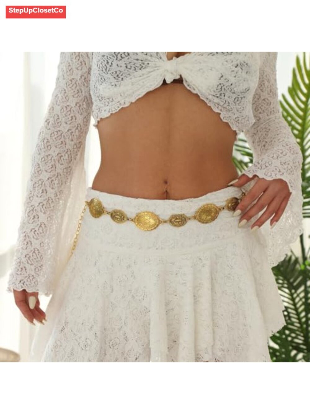 Metal Waist Chain Belt Cowgirl Concho Belts for Dresses Jeans Country Concert - Picture 4 of 6